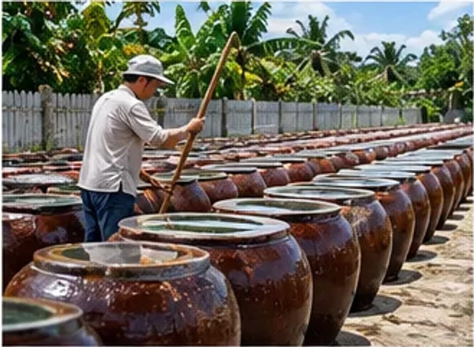 Phơi nắng, đảo tương mỗi ngày