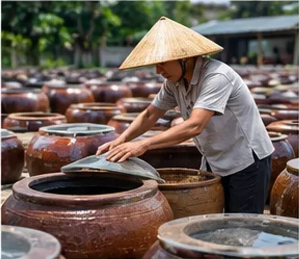 Đóng nắp lu tương