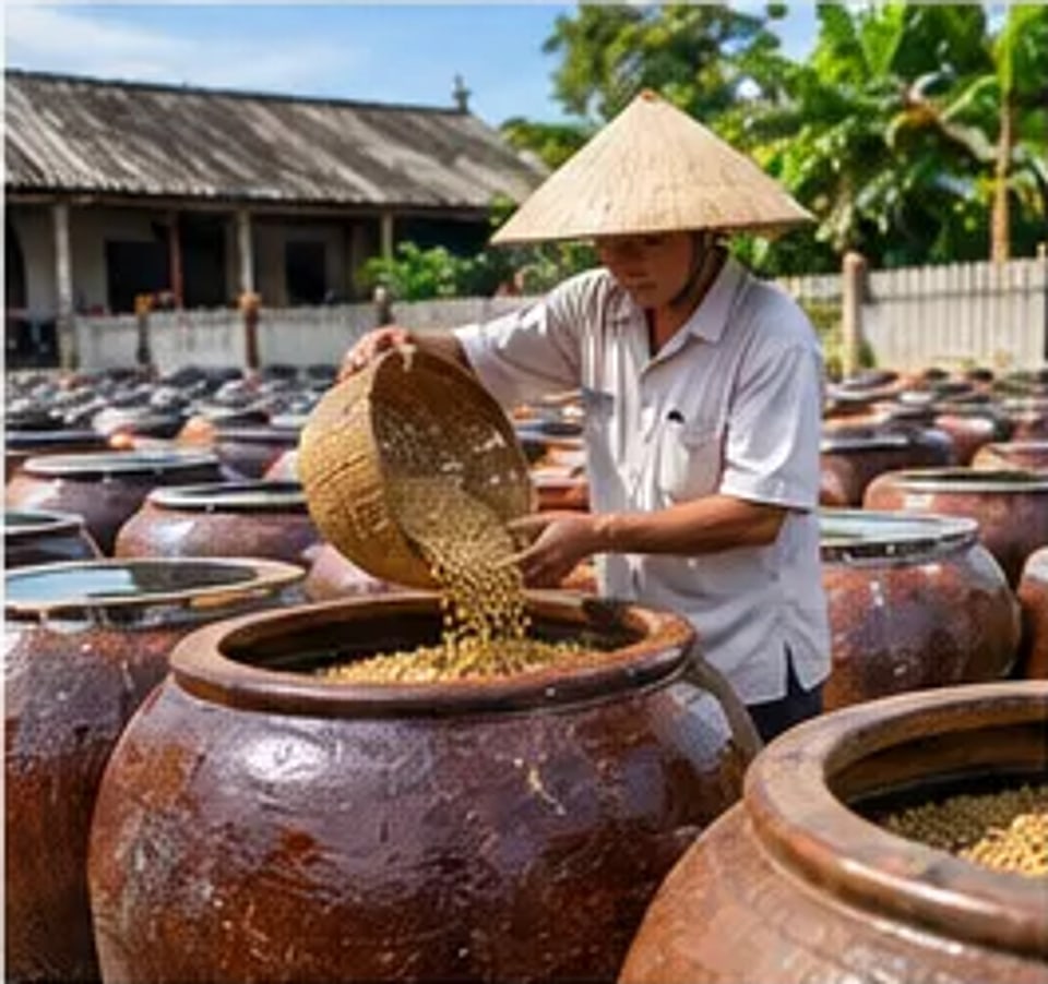 Cho đậu vào lu
